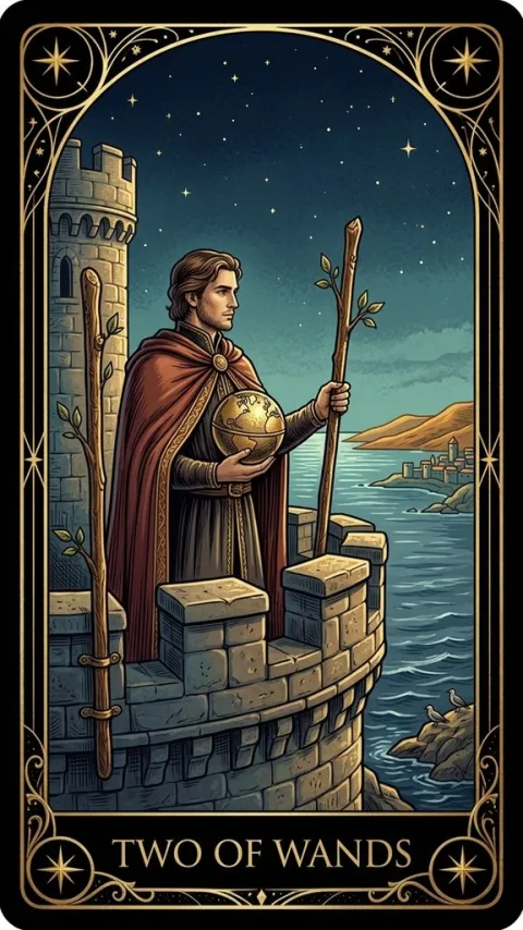 Двійка Жезлів (Two of Wands)