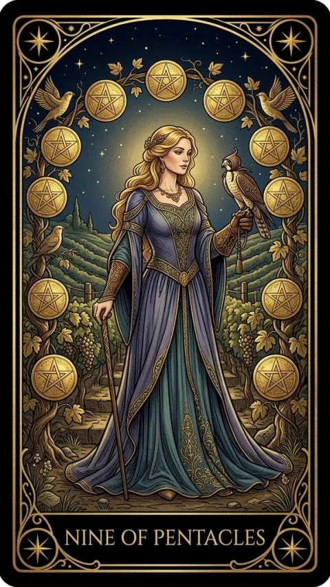 Девятка Пентаклей (Nine of Pentacles)